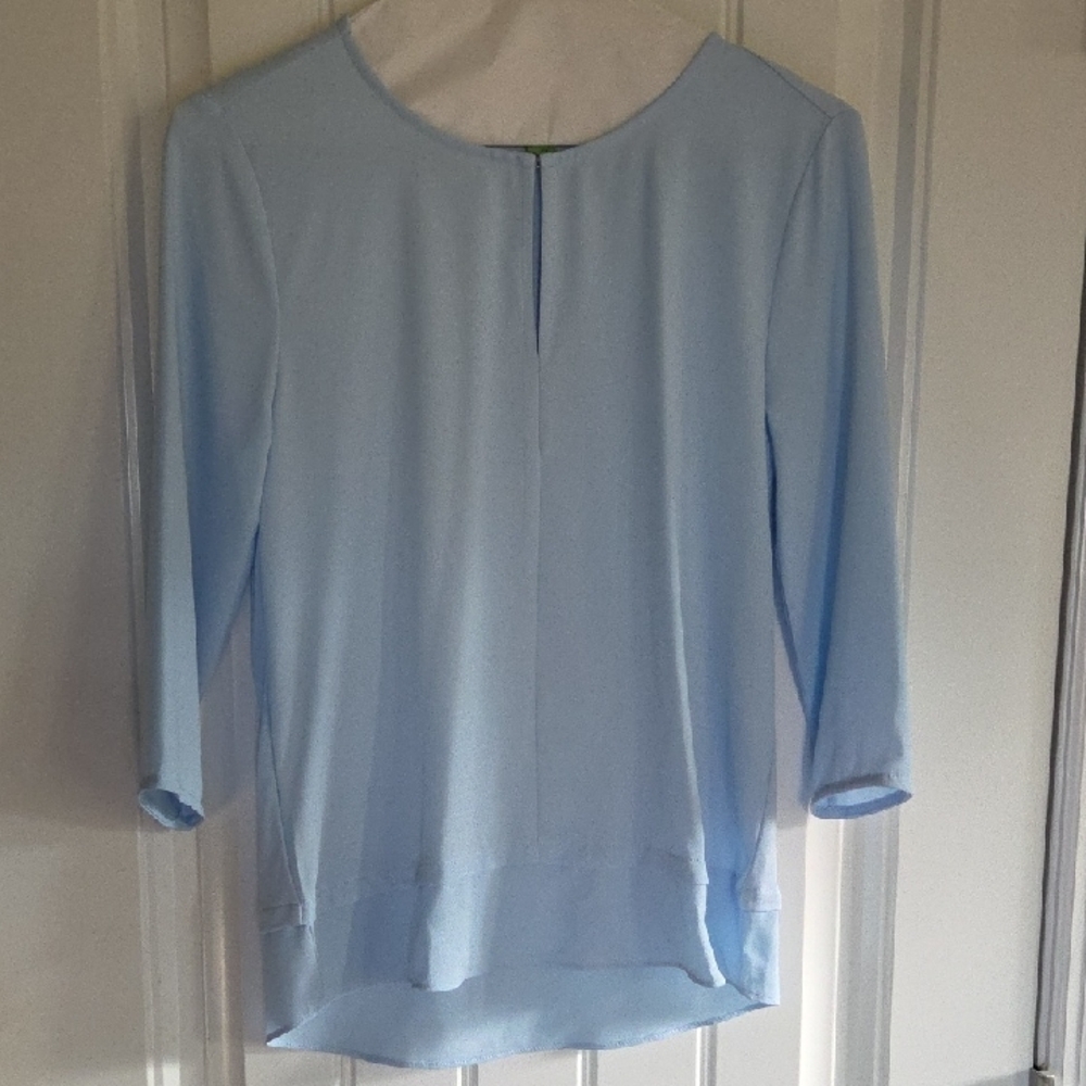 Ann Taylor Sky Blue Blouse with Keyhole Detail